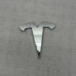 Tesla Front Hood Emblem Badge Silver Zinc Alloy Car Logo Emblem Replacement